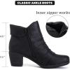 imageWomens Ankle Boots Casual Fashion Ladies Booties Comfortable Low Mid Chunky Heel Round Closed Toe for Winter Fall WomenBlack Bmf 303