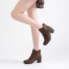 imageWomens Ankle Boots Casual Fashion Ladies Booties Comfortable Low Mid Chunky Heel Round Closed Toe for Winter Fall WomenBrown Bmf 303