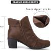 imageWomens Ankle Boots Casual Fashion Ladies Booties Comfortable Low Mid Chunky Heel Round Closed Toe for Winter Fall WomenBrown Bmf 303