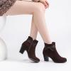 imageWomens Ankle Boots Casual Fashion Ladies Booties Comfortable Low Mid Chunky Heel Round Closed Toe for Winter Fall WomenBrown Mf 301