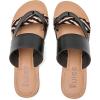 imageWomens Flat Slides Sandals Round Open Toe Slip On Strapy Flip Flop Thong Summer Beach Shoes for Women LR23018 Black Size9