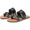 imageWomens Flat Slides Sandals Round Open Toe Slip On Strapy Flip Flop Thong Summer Beach Shoes for Women LR23018 Black Size9