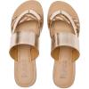 imageWomens Flat Slides Sandals Round Open Toe Slip On Strapy Flip Flop Thong Summer Beach Shoes for WomenLR23018GoldenSize10