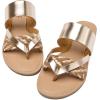 imageWomens Flat Slides Sandals Round Open Toe Slip On Strapy Flip Flop Thong Summer Beach Shoes for WomenLR23018GoldenSize10