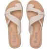 imageWomens Flat Slides Sandals Summer Flip Flops Comfort Round Open Toe Slip On Strap Thong Beach Shoes for WomenBeige 003