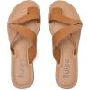 imageWomens Flat Slides Sandals Summer Flip Flops Comfort Round Open Toe Slip On Strap Thong Beach Shoes for WomenBrown 003