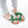 imageWomens Flat Slides Sandals Summer Flip Flops Comfort Round Open Toe Slip On Strap Thong Beach Shoes for WomenGreen 003