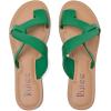 imageWomens Flat Slides Sandals Summer Flip Flops Comfort Round Open Toe Slip On Strap Thong Beach Shoes for WomenGreen 003