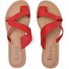 imageWomens Flat Slides Sandals Summer Flip Flops Comfort Round Open Toe Slip On Strap Thong Beach Shoes for WomenRed 003