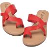 imageWomens Flat Slides Sandals Summer Flip Flops Comfort Round Open Toe Slip On Strap Thong Beach Shoes for WomenRed 003