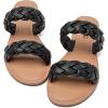 imageWomens Flat Slides Sandals Summer Slippers Comfortable Braided Strap Round Open Toe Casual Beach Shoes for WomenBlack 002