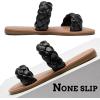 imageWomens Flat Slides Sandals Summer Slippers Comfortable Braided Strap Round Open Toe Casual Beach Shoes for WomenBlack 002