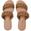 imageWomens Flat Slides Sandals Summer Slippers Comfortable Braided Strap Round Open Toe Casual Beach Shoes for WomenBrown 002