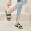 imageWomens Flat Slides Sandals Summer Slippers Comfortable Braided Strap Round Open Toe Casual Beach Shoes for WomenGreen 002