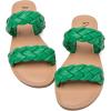 imageWomens Flat Slides Sandals Summer Slippers Comfortable Braided Strap Round Open Toe Casual Beach Shoes for WomenGreen 002