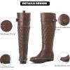 imageWomens Knee High Boots  Stylish and Comfortable Round Toe Tall Riding Combat Boots with Side Zipper Closure for Fall and Winter Wear For WomenBrown Pu 119