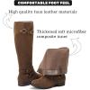 imageWomens Knee High Boots  Stylish and Comfortable Round Toe Tall Riding Combat Boots with Side Zipper Closure for Fall and Winter Wear For WomenBrown Pu 305