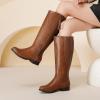 imageWomens Knee High Boots  Stylish and Comfortable Round Toe Tall Riding Combat Boots with Side Zipper Closure for Fall and Winter Wear For WomenBrpu126