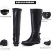 imageWomens Knee High Boots  Stylish and Comfortable Round Toe Tall Riding Combat Boots with Side Zipper Closure for Fall and Winter Wear for WomenBkpu123