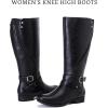 imageWomens Knee High Boots  Stylish and Comfortable Round Toe Tall Riding Combat Boots with Side Zipper Closure for Fall and Winter Wear for WomenBkpu123