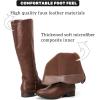 imageWomens Knee High Boots  Stylish and Comfortable Round Toe Tall Riding Combat Boots with Side Zipper Closure for Fall and Winter Wear for WomenBrown Pu 909