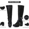 imageWomens Knee High Boots with Chunky Heel Pointed Toe Comfortable and Fashionable for Fall and Winter Wear for WomenBlack Zpu 304