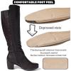 imageWomens Knee High Boots with Chunky Heel Pointed Toe Comfortable and Fashionable for Fall and Winter Wear for WomenBrown Pu 303