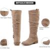 imageWomens Slouchy Knee High Boots Comfortable and Fashionable Round Toe Riding Combat Boots for Fall and Winter Wear for WomenBeige Mf 124