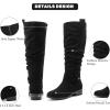 imageWomens Slouchy Knee High Boots Comfortable and Fashionable Round Toe Riding Combat Boots for Fall and Winter Wear for WomenBlack Mf 124