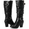 imageWomens Slouchy Knee High Boots with Chunky Heel Pointed Toe Comfortable and Fashionable for Fall and Winter Wear for WomenBlack Lpu 301