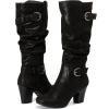 imageWomens Slouchy Knee High Boots with Chunky Heel Pointed Toe Comfortable and Fashionable for Fall and Winter Wear for WomenBlack Zpu 301