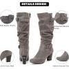 imageWomens Slouchy Knee High Boots with Chunky Heel Pointed Toe Comfortable and Fashionable for Fall and Winter Wear for WomenGrey Zpu 301