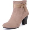 imageWomens Ankle Boots Casual Fashion Ladies Booties Comfortable Low Mid Chunky Heel Round Closed Toe for Winter Fall WomenTaupe Mf 301