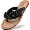 imageWomens Flat Slides Sandals Round Open Toe Slip On Strapy Flip Flop Thong Summer Beach Shoes for Women23022 Black10