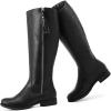 imageWomens Knee High Boots  Stylish and Comfortable Round Toe Tall Riding Combat Boots with Side Zipper Closure for Fall and Winter Wear For WomenBkpu126