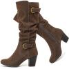 imageWomens Slouchy Knee High Boots with Chunky Heel Pointed Toe Comfortable and Fashionable for Fall and Winter Wear for WomenBrown Zpu 301