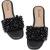 imageWomens Flat Slides Sandals Pearl Decor Summer Dressy Slippers Comfortable Casual Prom Shoes for WomenBlack 223