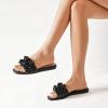 imageWomens Flat Slides Sandals Pearl Decor Summer Dressy Slippers Comfortable Casual Prom Shoes for WomenBlack 223
