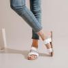 imageWomens Flat Slides SandalsComfortable Casual Summer Beach Shoes Round Open Toe Braided Strap Slippers for WomenBeige 081