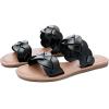 imageWomens Flat Slides SandalsComfortable Casual Summer Beach Shoes Round Open Toe Braided Strap Slippers for WomenBlack 081
