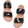 imageWomens Flat Slides SandalsComfortable Casual Summer Beach Shoes Round Open Toe Braided Strap Slippers for WomenBlack 081