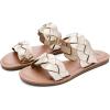imageWomens Flat Slides SandalsComfortable Casual Summer Beach Shoes Round Open Toe Braided Strap Slippers for WomenGold 081