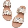imageWomens Flat Slides SandalsComfortable Casual Summer Beach Shoes Round Open Toe Braided Strap Slippers for WomenGold 081