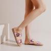 imageWomens Flat Slides SandalsComfortable Casual Summer Beach Shoes Round Open Toe Braided Strap Slippers for WomenPink 081