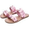 imageWomens Flat Slides SandalsComfortable Casual Summer Beach Shoes Round Open Toe Braided Strap Slippers for WomenPink 081