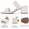 imageWomens Heels Chunky Heeled Bradied Sandals Summer Porm Square Block Slip on Sandal Comfortable Casual Beach Dressy Shoes Stylish Open Toe Slippers for LadiesBeige 085