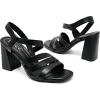 imageWomens Heels Chunky Heeled Sandals Prom Summer Dressy Shoes Ankle Strappy Block High Mid Heel Sandal Comfortable Casual Stylish Square Open Toe for LadiesBlack 084