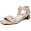 imageWomens Low Heels Chunky Heeled Sandals Summer Prom Block Heel Causal Dressy Ankle Strap Short Shoes Beach Sandal Comfortable Square Open Toe Stylish for LadiesTan 087