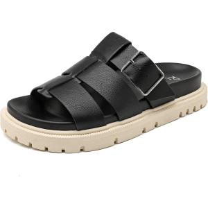 imageWomens Comfort Orthotic Slides Sandals Ladies Platform Fashion Yoga Mat Plantar Slippers Arch Support Essentials Shoes Memory Foam Vacation Soft Cushion Casual FootwearBlack 225