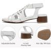 imageWomens Low Heels Block Chunky Heeled Sandals Prom Summer Causal Dressy Ankle Strap Short Shoes Beach Sandal Comfortable Square Open Toe Stylish for LadiesSkin 091